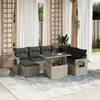 Image de Vidaxl Salon De Jardin 8 Pcs Avec Coussins Gris Clair RÃ©sine TressÃ©e