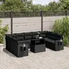 Image de Vidaxl Salon De Jardin 10 Pcs Avec Coussins Noir RÃ©sine TressÃ©e