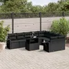 Image de vidaXL Vidaxl Salon De Jardin 10 Pcs Avec Coussins Noir Résine Tressée