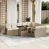 Image de Vidaxl Salon De Jardin Avec Coussins 10 Pcs Beige RÃ©sine TressÃ©e
