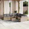 Image de Vidaxl Salon De Jardin 11 Pcs Avec Coussins Beige RÃ©sine TressÃ©e