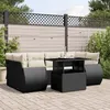 Image de Vidaxl Salon De Jardin 7 Pcs Avec Coussins Noir RÃ©sine TressÃ©e