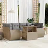 Image de Vidaxl Salon De Jardin Avec Coussins 7 Pcs Beige RÃ©sine TressÃ©e