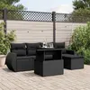 Image de vidaXL Salon de jardin 6 pcs avec coussins noir résine tressée3268495