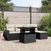 Image de vidaXL Salon de jardin 6 pcs avec coussins noir résine tressée3268496