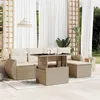 Image de Vidaxl Salon De Jardin Avec Coussins 6 Pcs Beige RÃ©sine TressÃ©e