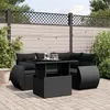 Image de Vidaxl Salon De Jardin 5 Pcs Avec Coussins Noir RÃ©sine TressÃ©e
