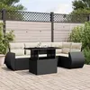 Image de vidaXL Salon de jardin 6 pcs avec coussins noir résine tressée3268516
