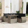 Image de Vidaxl Salon De Jardin 6 Pcs Avec Coussins Gris Clair RÃ©sine TressÃ©e