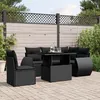 Image de Vidaxl Salon De Jardin 6 Pcs Avec Coussins Noir RÃ©sine TressÃ©e