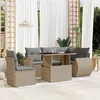 Image de Vidaxl Salon De Jardin Avec Coussins 6 Pcs Beige RÃ©sine TressÃ©e