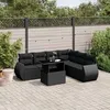 Image de Vidaxl Salon De Jardin 7 Pcs Avec Coussins Noir RÃ©sine TressÃ©e