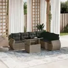Image de vidaXL Salon de jardin avec coussins 7 pcs gris résine tressée