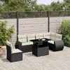Image de Vidaxl Salon De Jardin 7 Pcs Avec Coussins Noir RÃ©sine TressÃ©e