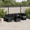 Image de Vidaxl Salon De Jardin 8 Pcs Avec Coussins Noir RÃ©sine TressÃ©e