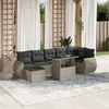 Image de vidaXL Salon de jardin 8 pcs avec coussins gris clair résine tressée