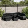 Image de vidaXL Vidaxl Salon De Jardin 9 Pcs Avec Coussins Noir Résine Tressée