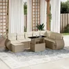 Image de Vidaxl Salon De Jardin Avec Coussins 9 Pcs Beige RÃ©sine TressÃ©e