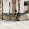 Image de vidaXL Vidaxl Salon De Jardin Avec Coussins 10 Pcs Beige Résine Tressée