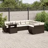 Image de Vidaxl Salon De Jardin 10 Pcs Avec Coussins Marron RÃ©sine TressÃ©e