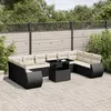 Image de Vidaxl Salon De Jardin 11 Pcs Avec Coussins Noir RÃ©sine TressÃ©e