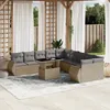 Image de Vidaxl Salon De Jardin 11 Pcs Avec Coussins Beige RÃ©sine TressÃ©e