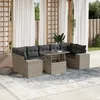 Image de Vidaxl Salon De Jardin 8 Pcs Avec Coussins Gris Clair RÃ©sine TressÃ©e