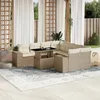 Image de Vidaxl Salon De Jardin Avec Coussins 9 Pcs Beige RÃ©sine TressÃ©e