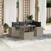 Image de Vidaxl Salon De Jardin 5 Pcs Avec Coussins Gris Clair RÃ©sine TressÃ©e