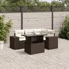 Image de Vidaxl Salon De Jardin Avec Coussins 5 Pcs Marron RÃ©sine TressÃ©e