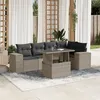 Image de vidaXL Salon de jardin 6 pcs avec coussins gris clair résine tressée
