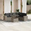 Image de Vidaxl Salon De Jardin Avec Coussins 7 Pcs Gris Clair RÃ©sine TressÃ©e