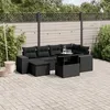 Image de Vidaxl Salon De Jardin 7 Pcs Avec Coussins Noir RÃ©sine TressÃ©e