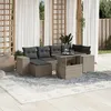 Image de vidaXL Vidaxl Salon De Jardin Avec Coussins 7 Pcs Gris Clair Résine Tressée