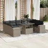 Image de Vidaxl Salon De Jardin Avec Coussins 10 Pcs Gris Clair RÃ©sine TressÃ©e