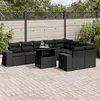 Image de Vidaxl Salon De Jardin 10 Pcs Avec Coussins Noir RÃ©sine TressÃ©e