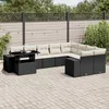Image de Vidaxl Salon De Jardin 10 Pcs Avec Coussins Noir RÃ©sine TressÃ©e