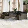 Image de Vidaxl Salon De Jardin Avec Coussins 10 Pcs Gris RÃ©sine TressÃ©e