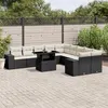 Image de vidaXL Salon de jardin 11 pcs avec coussins noir résine tressée3269426