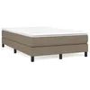 Image de vidaXL Sommier Ã  lattes de lit avec matelas taupe 120x190 cm tissu