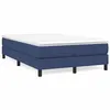 Image de vidaXL Sommier à lattes de lit avec matelas bleu 120x190 cm tissu