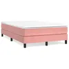 Image de vidaXL Sommier à lattes de lit avec matelas rose 120x190 cm velours