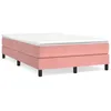 Image de vidaXL Sommier Ã  lattes de lit avec matelas rose 120x190 cm velours