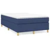 Image de vidaXL Sommier Ã  lattes de lit avec matelas bleu 120x190 cm tissu