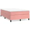 Image de vidaXL Sommier à lattes de lit avec matelas rose 120x190 cm velours