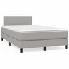 Image de vidaXL Sommier à lattes de lit et matelas gris clair 120x190 cm tissu
