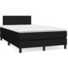 Image de vidaXL Sommier Ã  lattes de lit avec matelas noir 120x190 cm tissu