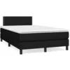 Image de vidaXL Sommier Ã  lattes de lit avec matelas noir 120x190 cm tissu