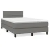 Image de vidaXL Sommier à lattes de lit avec matelas gris foncé 120x190cm tissu