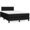 Image de vidaXL Sommier Ã  lattes de lit avec matelas noir 120x190 cm tissu
